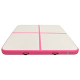 Vidaxl ginnastics tappetino con pompa gonfiabile 200x200x10 cm pvc rosa