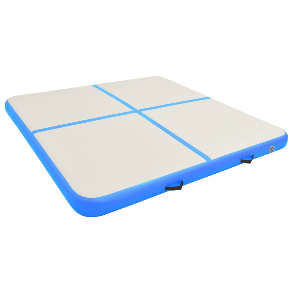 Vidaxl Gymnastics Mat med pump Uppblåsbar 200x200x10 cm PVC Blue