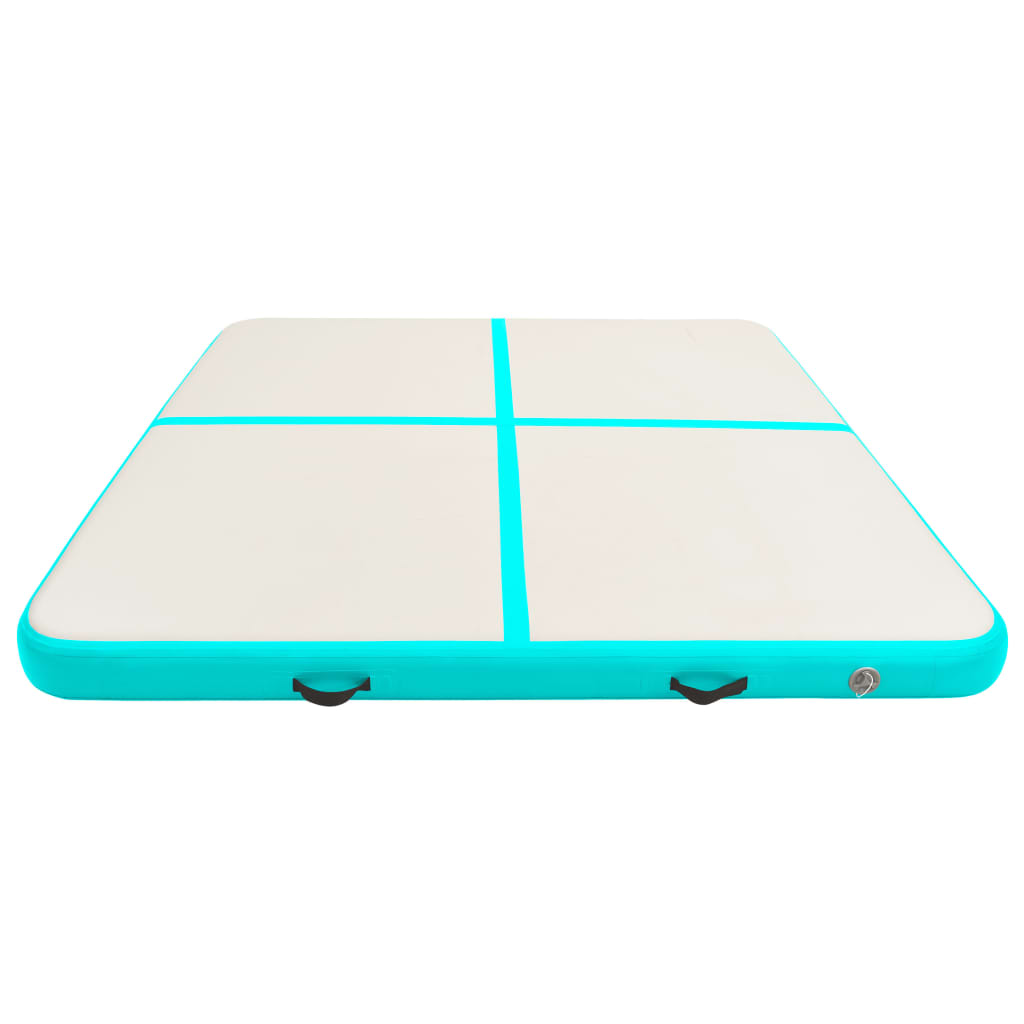 Mat de gymnastique Vidaxl avec pompe gonflable 200x200x15 cm en PVC vert