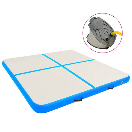 VidaXL Gymnastikmatte mit Pumpe aufblasbar 200x200x20 cm PVC Blau