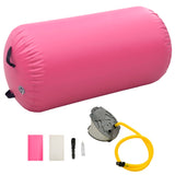 Vidaxl gymnastikkrolle med pumpe oppblåsbar 120x75 cm PVC rosa