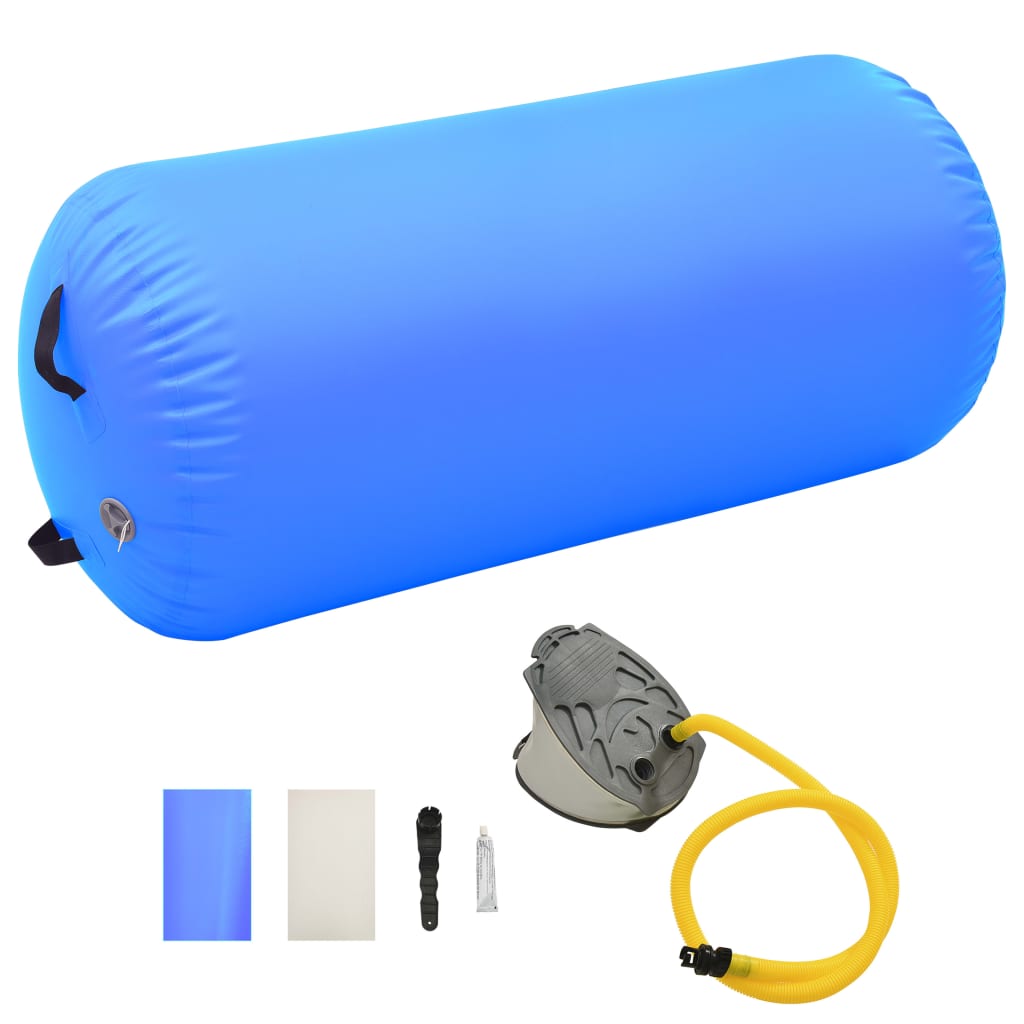 Vidaxl gymnastiekrol met pomp opblaasbaar 120x75 cm pvc blauw