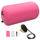 VIDAXL Gymnastics Rolle mit Pumpen aufblasbar 120 x 90 cm PVC Pink