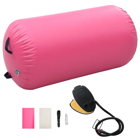 VIDAXL Gymnastics Rolle mit Pumpen aufblasbar 120 x 90 cm PVC Pink