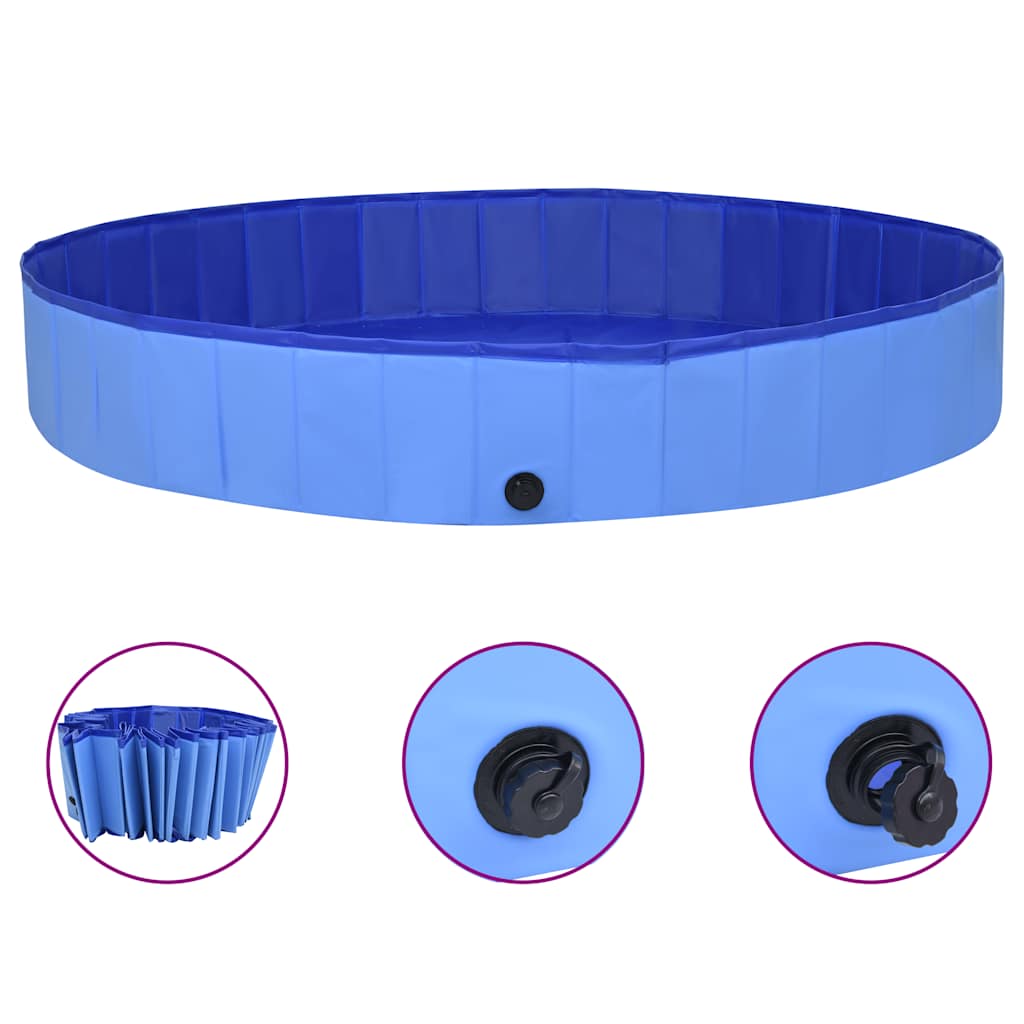 Vidaxl Dog Nwimming Pool Plegable 300x40 CM PVC Azul