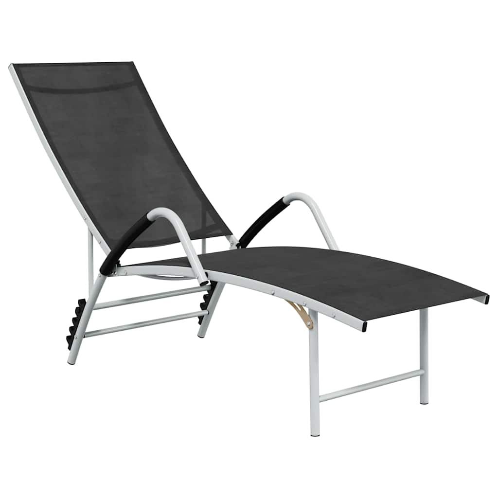 Vidaxl ligbed textileen en aluminium zwart