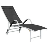 Vidaxl ligbed textileen en aluminium zwart
