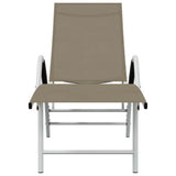 Vidaxl ligbed textileen en aluminium taupe