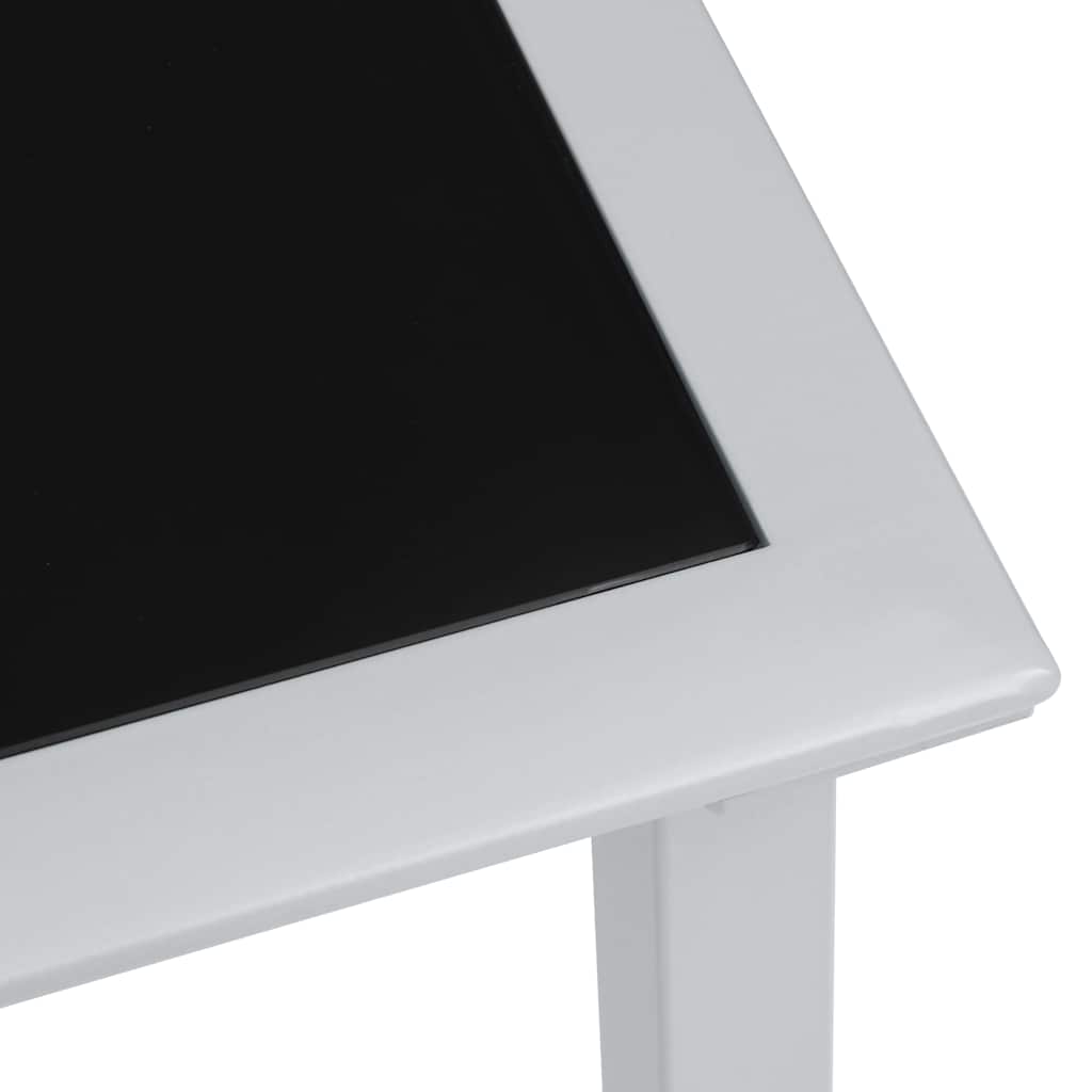 Vidaxl tuintafel 41x41x45 cm staal en glas zwart en zilverkleurig