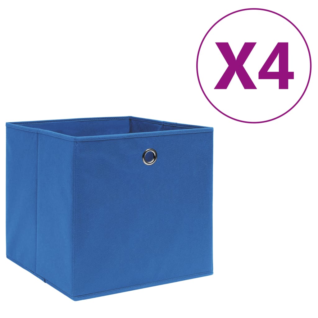 Vidaxl Storage boxes 4 pcs 28x28x28 cm Nonwoven Fabric Blue