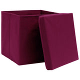 Vidaxx Aufbewahrungsboxen mit Deckel 4 Stück 28x28x28 cm dunkelrot