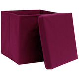 Vidaxx Aufbewahrungsboxen mit Deckel 4 Stück 28x28x28 cm dunkelrot