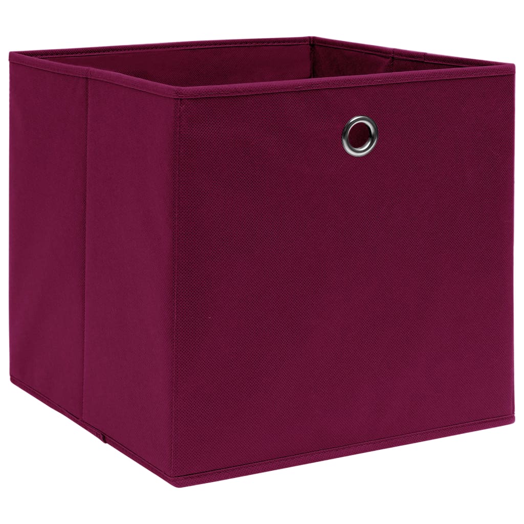 Cajas de almacenamiento de Vidaxl 10 ST 28x28x28 CM Fabric no tejida rojo