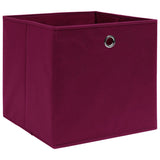 Boîtes de rangement Vidaxl 10 ST 28X28X28 CM Tissu non tissé rouge foncé