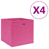 Vidaxl Storage Boxes 4 PCS 28x28x28 cm Nonwoven Fabric Pink