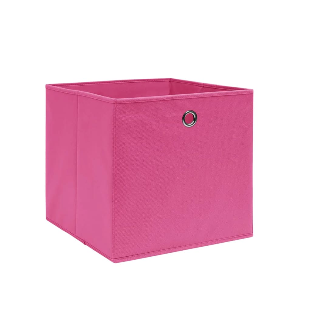 Úložné boxy Vidaxl 4 ks 28x28x28 cm Netkaná látka růžová