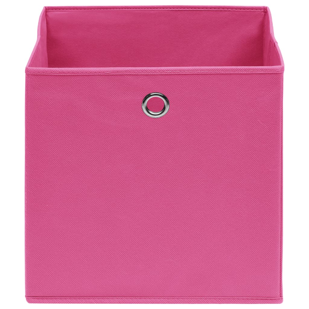 Vidaxl opbergboxen 10 st 28x28x28 cm nonwoven stof roze