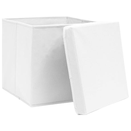 VIDAXL -Speicherboxen mit Deckel 4 PCs 28x28x28 cm weiß