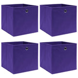 VIDAXL -Speicherboxen 4 PCs 28x28x28 cm Nicht -verwobenes Stoff lila lila