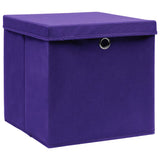 Boîtes de stockage Vidaxl avec couvercle 10 ST 28X28X28 cm violet