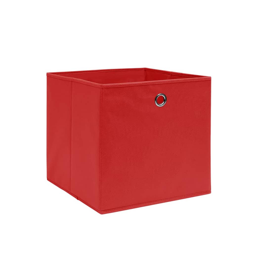 Boîtes de stockage Vidaxl 4 PCS 28X28X28 CM ROUGE DE TISSE NON TELOV