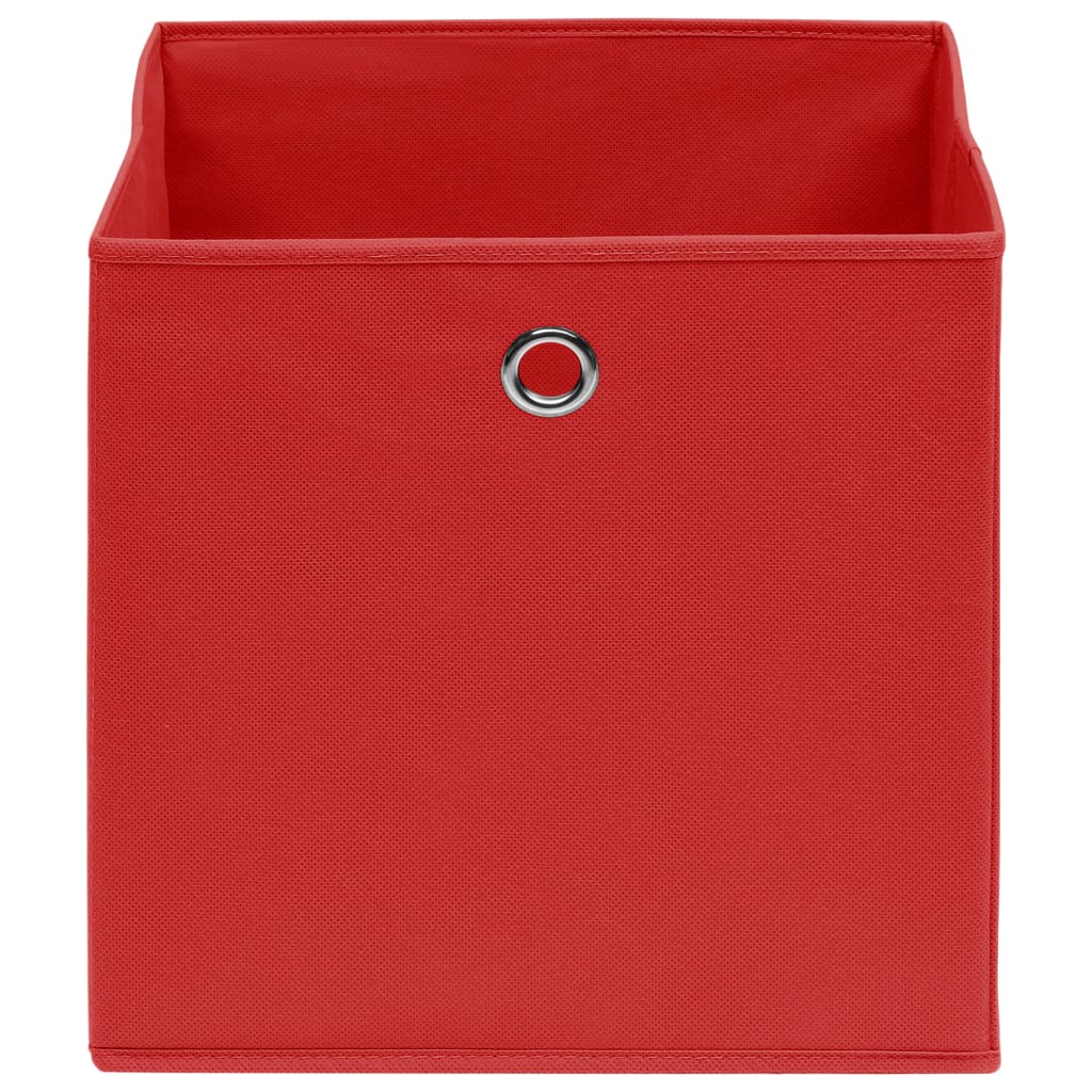 Cajas de almacenamiento de Vidaxl 10 PCS 28x28x28 cm de tela no tejida roja