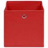 Scatole di archiviazione Vidaxl 10 pezzi 28x28x28 cm tessuto non tessuto rosso