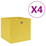 Vidaxl Storage Boxes 4 szt. 28x28x28 cm bez tlenki żółty tkanina