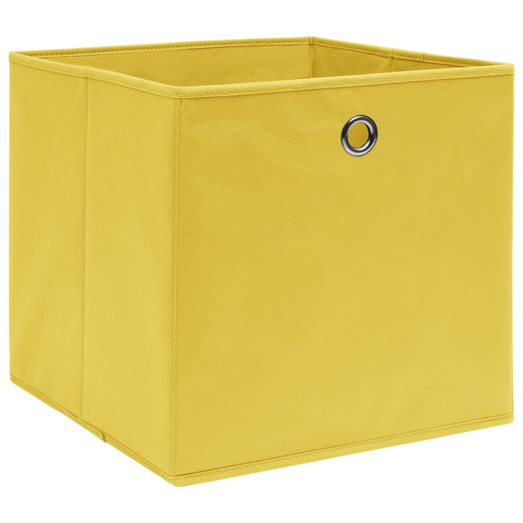 Vidaxl Storage Boxes 4 szt. 28x28x28 cm bez tlenki żółty tkanina