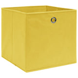 VIDAXL -Speicherboxen 4 PCs 28x28x28 cm Nicht -verwobener Stoff gelbgelb