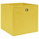 Vidaxl opbergboxen 10 st 28x28x28 cm nonwoven stof geel