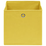 Scatole di archiviazione Vidaxl 10 pezzi 28x28x28 cm tessuto non tessuto giallo