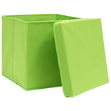 Boîtes de stockage Vidaxl avec couvercle 4 PCS 28x28x28 cm vert