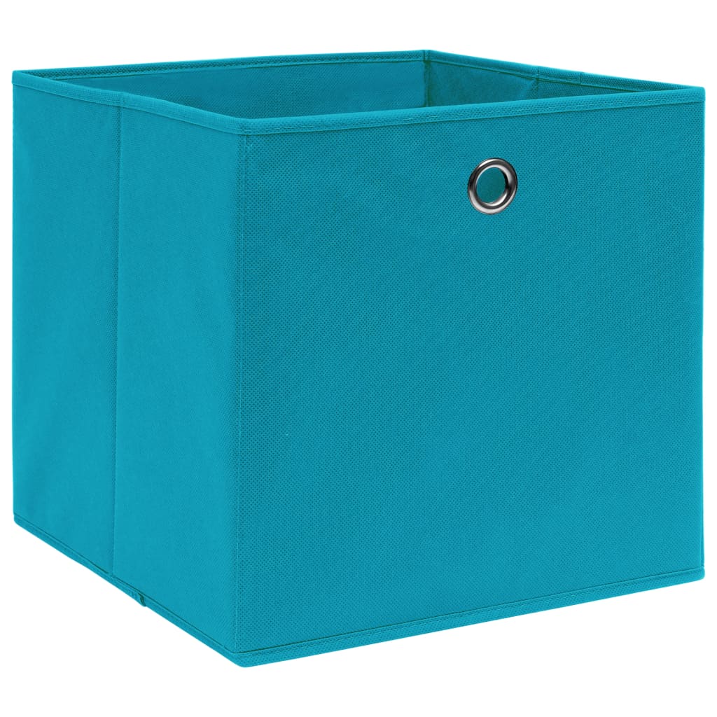 VIDAXL -Speicherboxen 4 PCs 28x28x28 cm Nicht -verwobenes Stoff Baby Blau