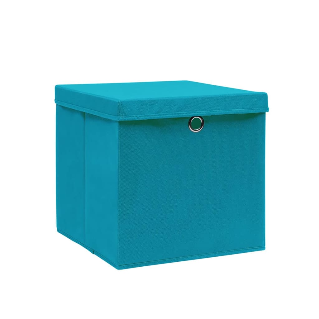 Scatole di archiviazione Vidaxl con coperchio da 4 pezzi 28x28x28 cm baby blu