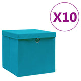 Scatole di archiviazione Vidaxl con coperchio 10 ST 28x28x28 cm Baby Blue