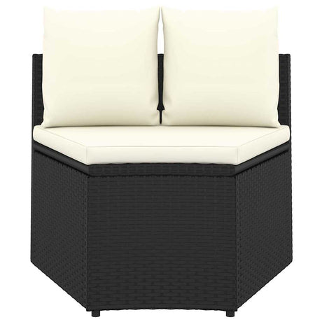 Vidaxl 2-delige loungeset met kussens poly rattan zwart