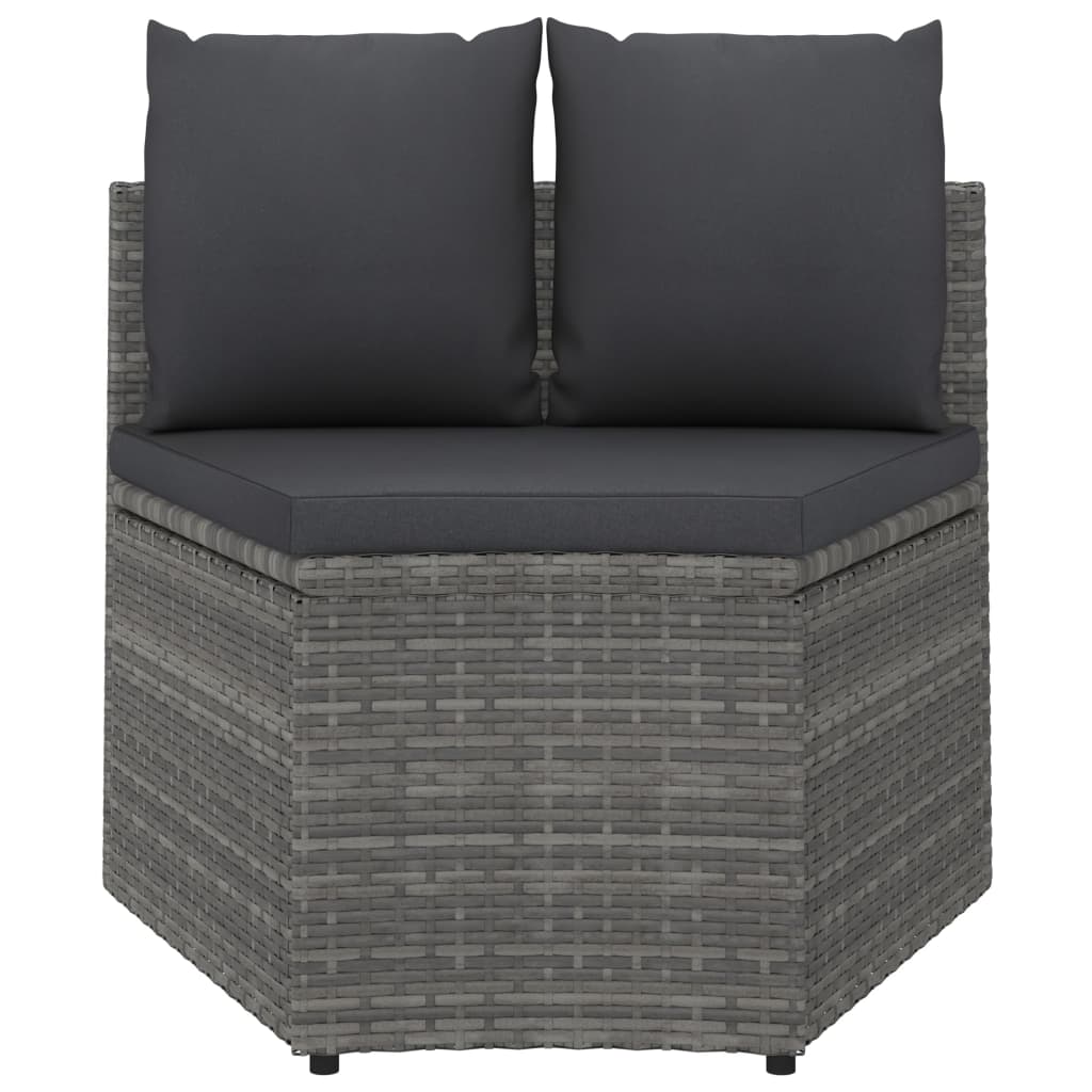 Vidaxl 2-delige loungeset met kussens poly rattan grijs