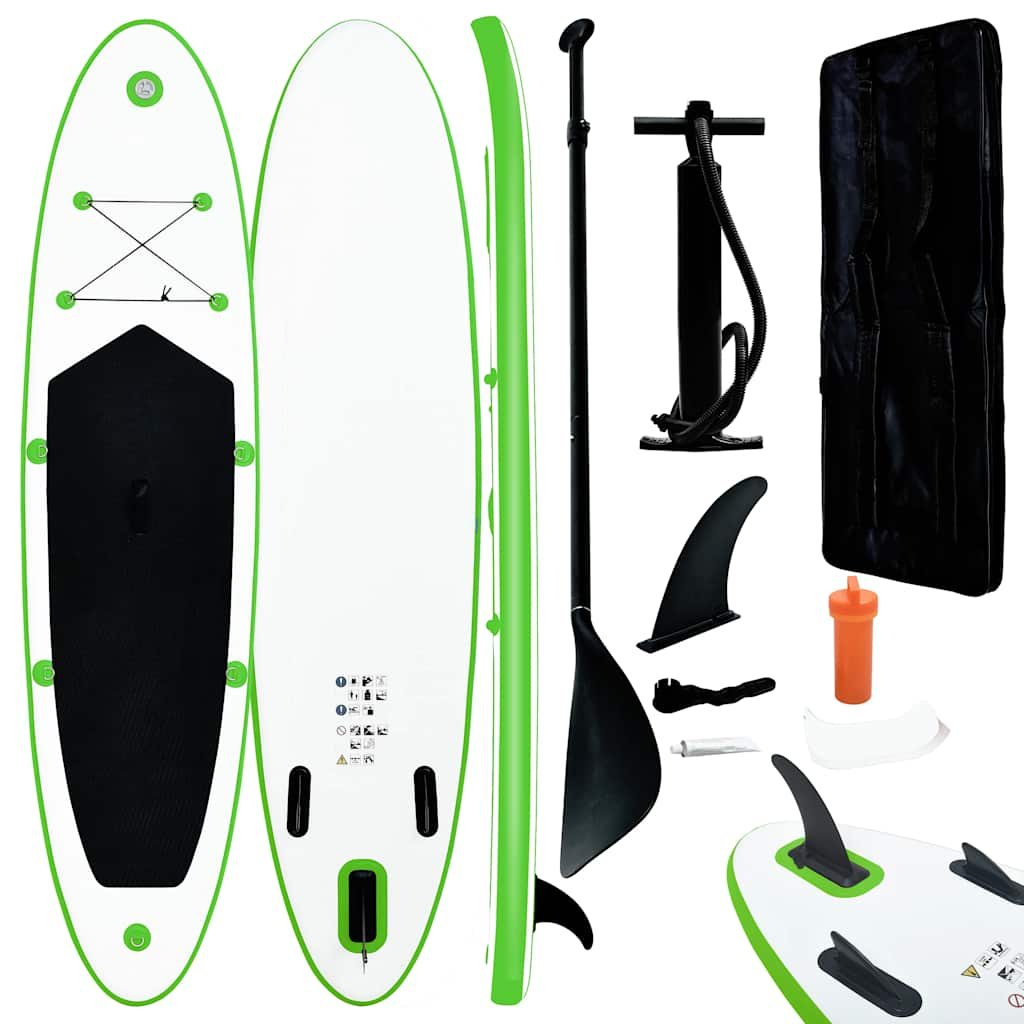 Vidaxl Stand Up Paddleboard Set Breen et blanc gonflables