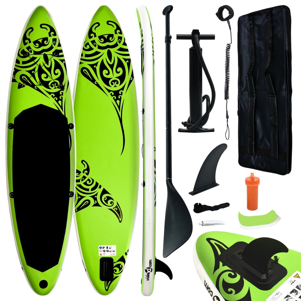 Vidaxl Stand Up paddleboard set Inflatable 305x76x15 cm green