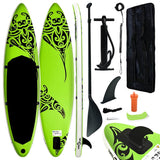 Vidaxl stand up paddleboardset opblaasbaar 366x76x15 cm groen