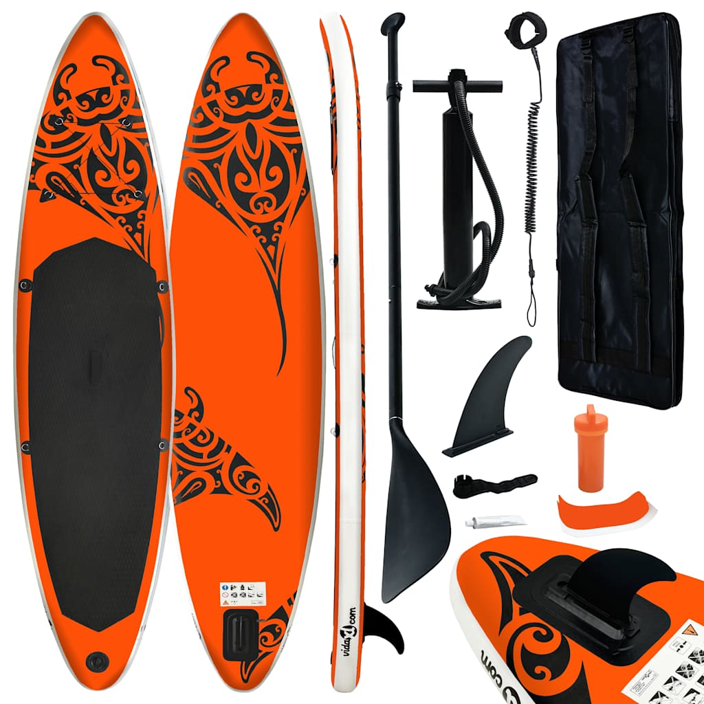 Vidaxl Stand Up Paddleboard Set gonflable 305x76x15 cm orange