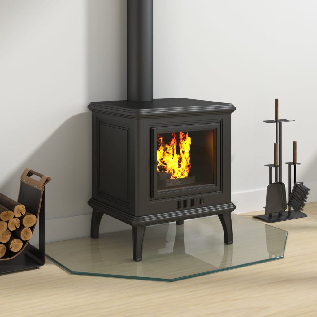 Vidaxl glass plate fireplace hexagonal 80x50 cm