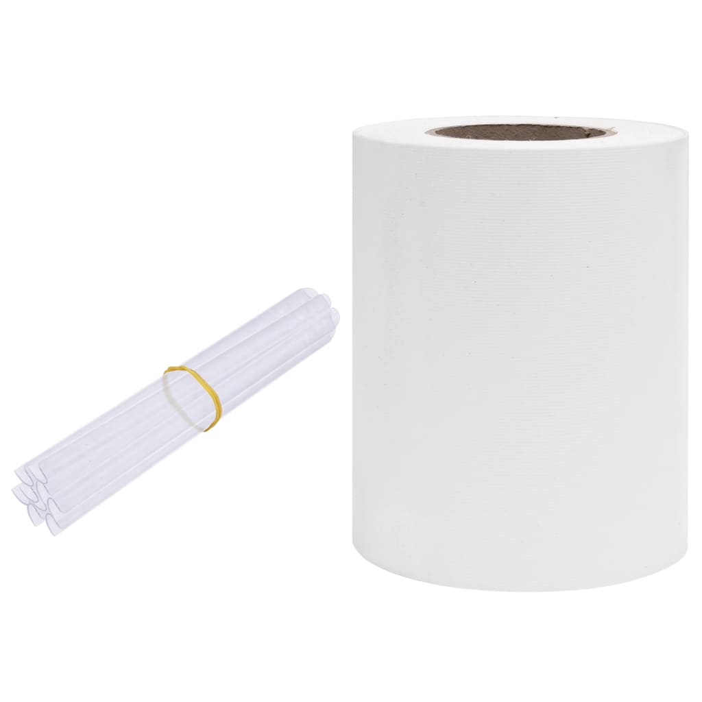 Vidaxl vrtni zaslon 35x0,19 m PVC White