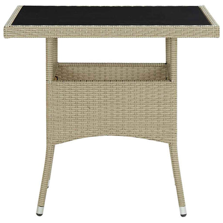 Vidaxl tuintafel poly rattan en glas beige