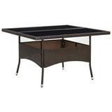 Vidaxl tuintafel poly rattan en glas bruin