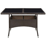 Vidaxl tuintafel poly rattan en glas bruin