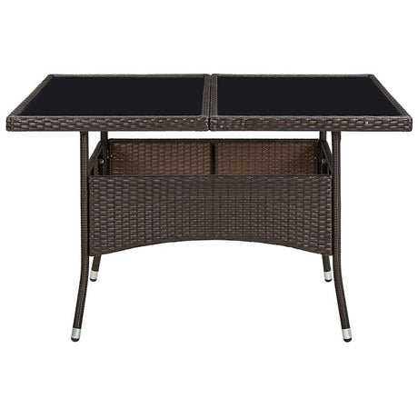 Vidaxl tuintafel poly rattan en glas bruin