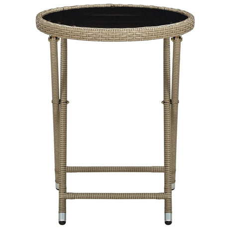 Vidaxl salontafel 60 cm poly rattan en gehard glas beige