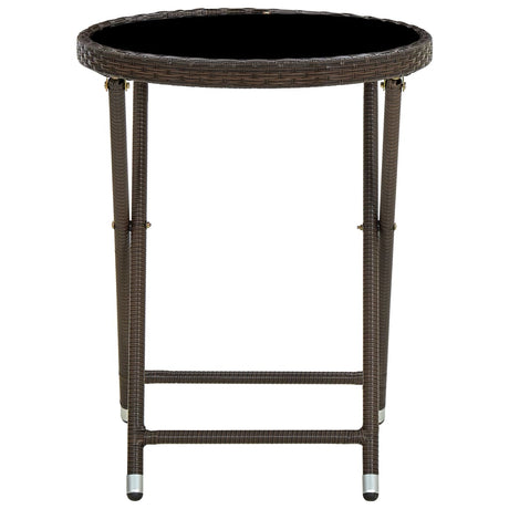 Vidaxl salontafel 60 cm poly rattan en gehard glas bruin
